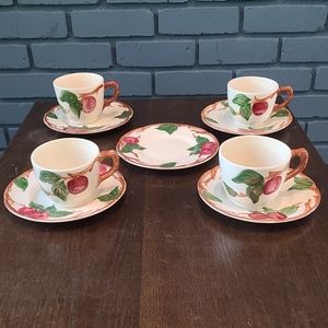 Vintage Franciscan Apple Tea Cup and Saucer Hand Decorated USA